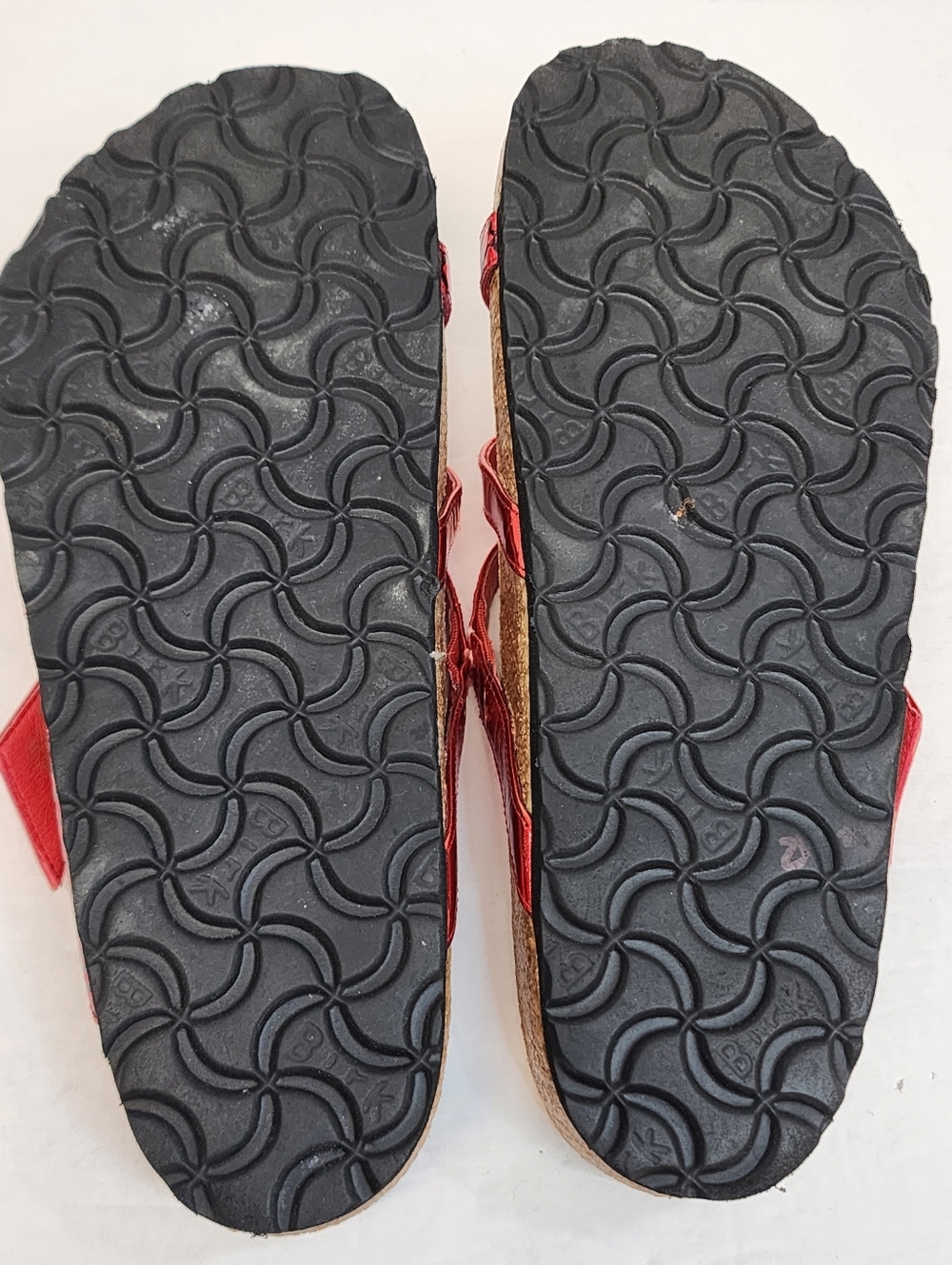 Birkenstock Tatami Red Metallic Snake Print Comfort Sandals Size EU 38 US 7 - Picture 7 of 8